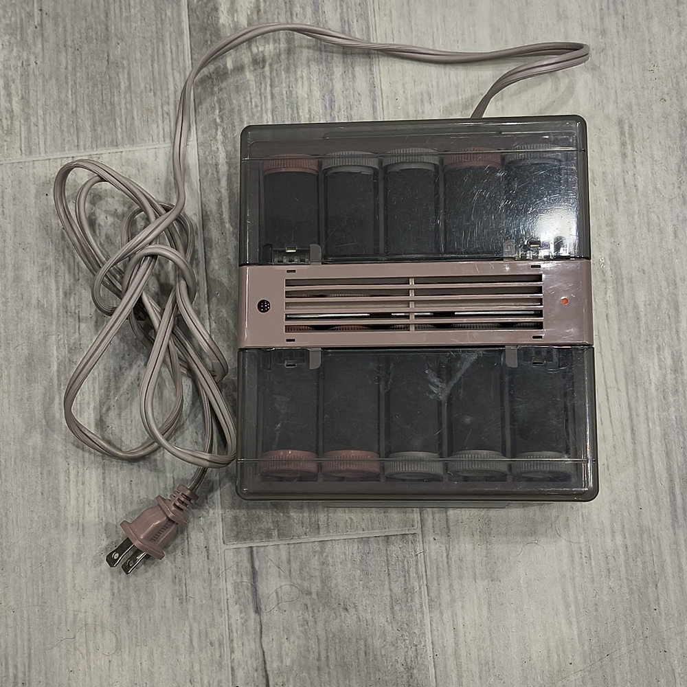 Electric Hair Roller Set with Case - Pink and Black